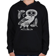 PRINTFASHION Bagoly - Gyerek kapucnis pulóver - Fekete gyerek pulóver, kardigán