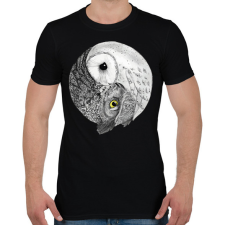 PRINTFASHION Bagoly jin jang - Férfi póló - Fekete férfi póló