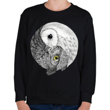 PRINTFASHION Bagoly jin jang - Gyerek pulóver - Fekete gyerek pulóver, kardigán