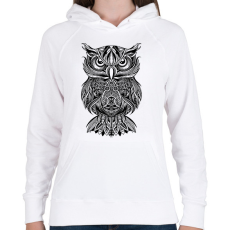 PRINTFASHION Bagoly - Női kapucnis pulóver - Fehér