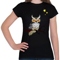 PRINTFASHION bagoly - Női póló - Fekete