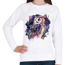 PRINTFASHION Bagoly  - Női pulóver - Fehér női pulóver, kardigán