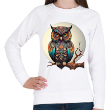 PRINTFASHION Bagoly - Női pulóver - Fehér női pulóver, kardigán