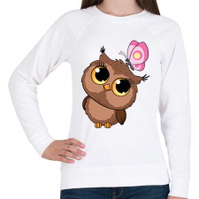 PRINTFASHION bagoly - Női pulóver - Fehér női pulóver, kardigán