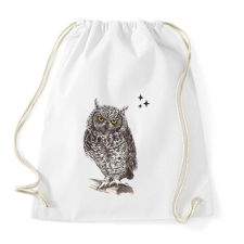 PRINTFASHION bagoly - Sportzsák, Tornazsák - Fehér tornazsák