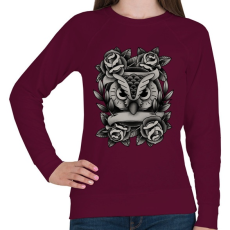 PRINTFASHION Bagolyszerelem - Női pulóver - Bordó