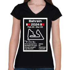 PRINTFASHION Bahrain grand prix - Női V-nyakú póló - Fekete