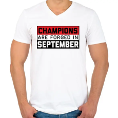 PRINTFASHION Bajnokok - Férfi V-nyakú póló - Fehér