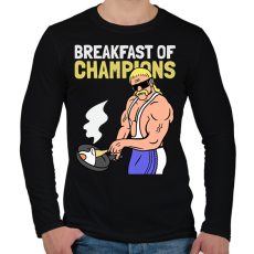 PRINTFASHION Bajnokok reggelije - Férfi hosszú ujjú póló - Fekete