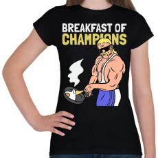 PRINTFASHION Bajnokok reggelije - Női póló - Fekete