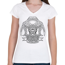 PRINTFASHION Bak - Női V-nyakú póló - Fehér női póló