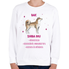 PRINTFASHION Bak - Shiba inu - Gyerek pulóver - Fehér