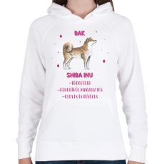 PRINTFASHION Bak - Shiba inu - Női kapucnis pulóver - Fehér