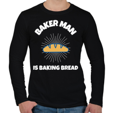 PRINTFASHION BAKER MAN IS BAKING BREAD - Férfi hosszú ujjú póló - Fekete