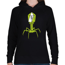 PRINTFASHION bakteriofág - Női kapucnis pulóver - Fekete női pulóver, kardigán