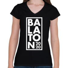 PRINTFASHION Balaton 2020 - Női V-nyakú póló - Fekete női póló