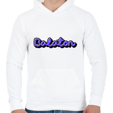 PRINTFASHION Balaton - Férfi kapucnis pulóver - Fehér férfi pulóver, kardigán