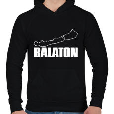 PRINTFASHION balaton - Férfi kapucnis pulóver - Fekete