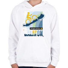 PRINTFASHION Balaton körbetekerés - Gyerek kapucnis pulóver - Fehér gyerek pulóver, kardigán