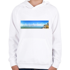 PRINTFASHION Balaton Panoráma - Gyerek kapucnis pulóver - Fehér gyerek pulóver, kardigán