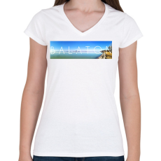 PRINTFASHION Balaton Panoráma  - Női V-nyakú póló - Fehér