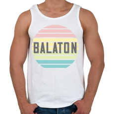 PRINTFASHION Balaton Retro - Férfi atléta - Fehér