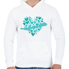 PRINTFASHION balaton szív - Férfi kapucnis pulóver - Fehér férfi pulóver, kardigán