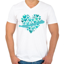 PRINTFASHION balaton szív - Férfi V-nyakú póló - Fehér férfi póló
