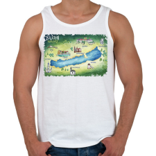 PRINTFASHION Balaton térkép - Férfi atléta - Fehér atléta, trikó