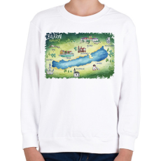 PRINTFASHION Balaton térkép - Gyerek pulóver - Fehér