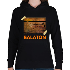 PRINTFASHION balatoni naplemente - Női kapucnis pulóver - Fekete