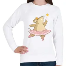 PRINTFASHION Balerina egér - Női pulóver - Fehér női pulóver, kardigán