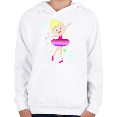 PRINTFASHION Balerina - Gyerek kapucnis pulóver - Fehér