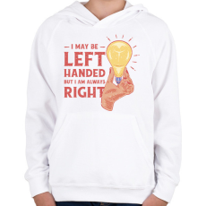 PRINTFASHION Balkezes szlogen - Gyerek kapucnis pulóver - Fehér