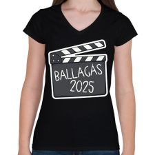 PRINTFASHION Ballagás 2025 - Női V-nyakú póló - Fekete női póló