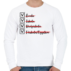 PRINTFASHION Ballagás egyetem fekete - Férfi pulóver - Fehér
