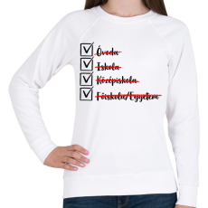 PRINTFASHION Ballagás egyetem fekete - Női pulóver - Fehér