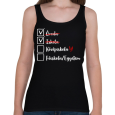 PRINTFASHION Ballagás Iskola fehér - Női atléta - Fekete