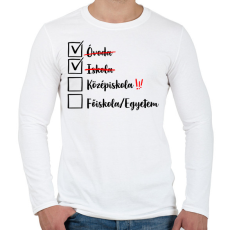 PRINTFASHION Ballagás Iskola fekete - Férfi hosszú ujjú póló - Fehér