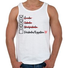 PRINTFASHION Ballagás középiskola fekete - Férfi atléta - Fehér atléta, trikó