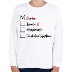 PRINTFASHION Ballagás óvoda fekete - Gyerek pulóver - Fehér