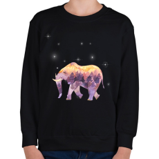 PRINTFASHION Ballagó elefánt - Gyerek pulóver - Fekete