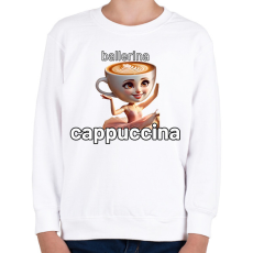 PRINTFASHION Ballerina Cappuccina - Gyerek pulóver - Fehér