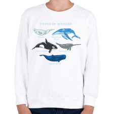 PRINTFASHION Bálna fajták - Gyerek pulóver - Fehér gyerek pulóver, kardigán