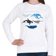 PRINTFASHION Bálna fajták - Női pulóver - Fehér női pulóver, kardigán