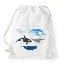 PRINTFASHION Bálna fajták - Sportzsák, Tornazsák - Fehér tornazsák