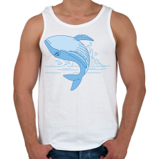 PRINTFASHION Bálna - Férfi atléta - Fehér