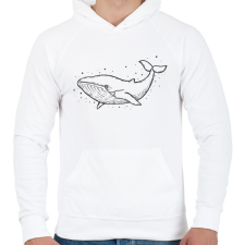PRINTFASHION bálna - Férfi kapucnis pulóver - Fehér férfi pulóver, kardigán