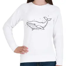 PRINTFASHION bálna - Női pulóver - Fehér női pulóver, kardigán