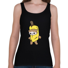 PRINTFASHION Banán cica mém - Női atléta - Fekete